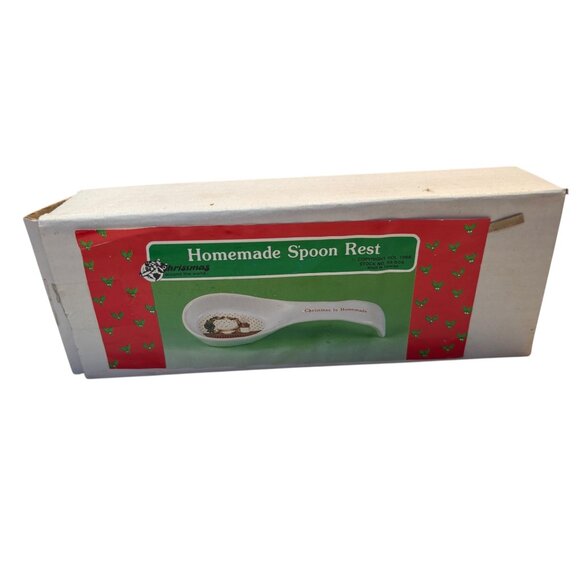 House Of Lloyd 1988 Christmas Is Homemade Ceramic Spoon Rest With Box - Picture 4 of 7